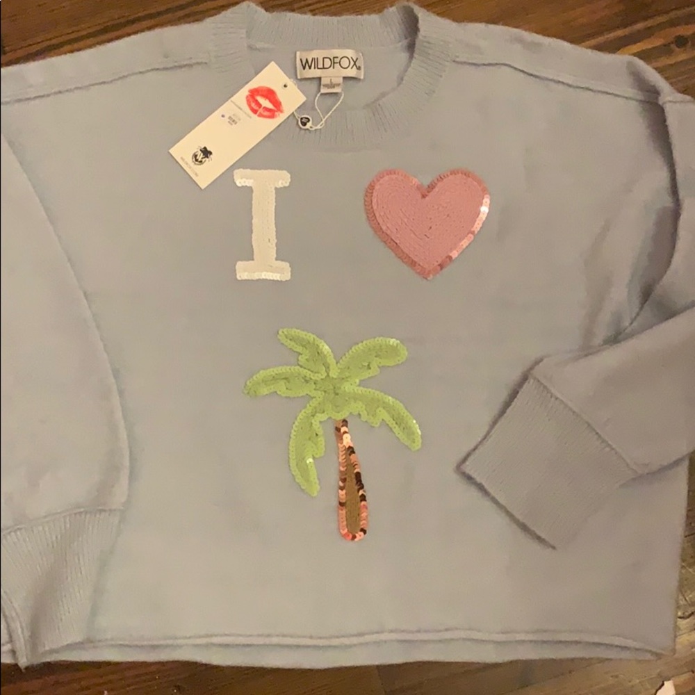 NWT Wildfox sweater I love palm trees